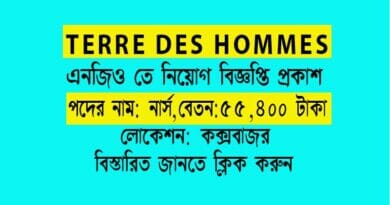 Terre des hommes Foundation Nurse Job Circular