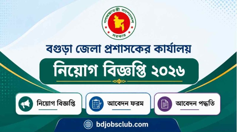 বগুড়া জেলা প্রশাসকের কার্যালয় নিয়োগ বিজ্ঞপ্তি ২০২৬